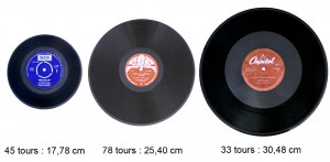 3 formats ; 45/78/33 tours les plus répandus